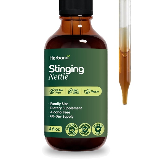 [BRSROYIFCICAID3D] Stinging Nettle Leaf and Root 4 fl oz Liquid Extract - Natural Urinary & Kidney Support for Man and Woman - Organic Urtica Dioica - High Potency Herbal Supplement - 60-Day Supply