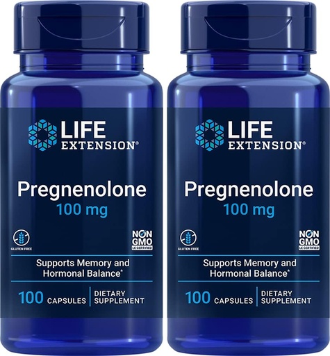 [BRSWIYI2O4CGAHDY] Life Extension Pregnenolone 100 Mg 100 Caps 2-Pack (200 Count)