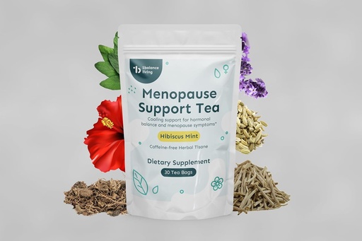 [BRSRMBAYCF7RM2DU] Menopause Support Tea | Cooling relief for Hot Flashes, Night Sweats, Mood Swings, Restful Sleep | With Black Cohosh, Red Clover, Sage | 100% Organic | Hibiscus Mint Flavor | 30 Tea Bags