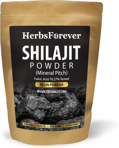 [BRSW2BA2CEOWMAIV] Herbsforever Shilajit Powder Mineral Pitch Antioxidant General Wellness Концентриран екстракт 6:1 8.11 oz 230 GMS