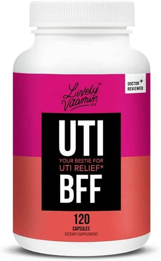 [BRSW22YECB7A2A3V] LIVELY VITAMIN CO. UTBye - Bladder and Prostate Health - Infections - Urinary Tract - UTI - Cranberry Extract - Holy Basil - Green Tea - Parsley - D-Mannose - for Men and Women - 90 Capsules