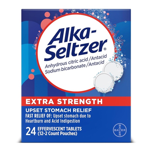 [BRSWGZQHAB5BMD3O] Alka-Seltzer Effervescent Extra Strength - 24 Tablets, Pack of 3