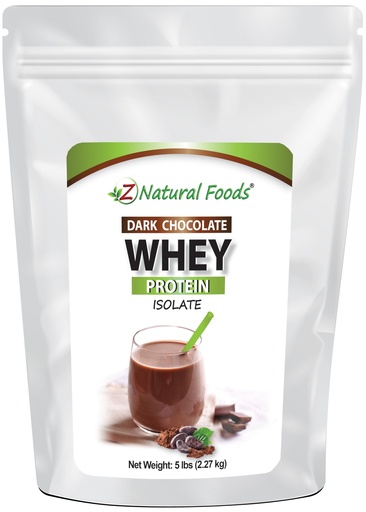 [BRSWGAQ7B56ROHTG] Z Natural Foods Dark Chocolate Whey Protein Isolate, Natural Protein Powder with Zero Sugar, Enriched with Vital Proteins for Energy Boost and Weight Loss, Gluten Free, Non-GMO, 5 lbs