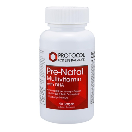 [BRSWIEL5DMNQKCL6] PROTOCOL FOR LIFE BALANCE Pre-Natal Multivitamin with DHA - 250 mg DHA - for Pregnancy & Lactation Support* - with DHA, Calcium, Copper, B12 & Vitamin C - Halal & Dairy Free - 90 Softgels