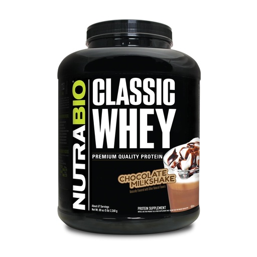 [BRSWIEA2BMCB2AYZ] NutraBio Classic Whey Protein Powder- Full-Spectrum Amino Acid Profile - No Fillers, Artificial Colors, Preservatives - Low Glycemic Index - Chocolate Milkshake, 5 Pounds