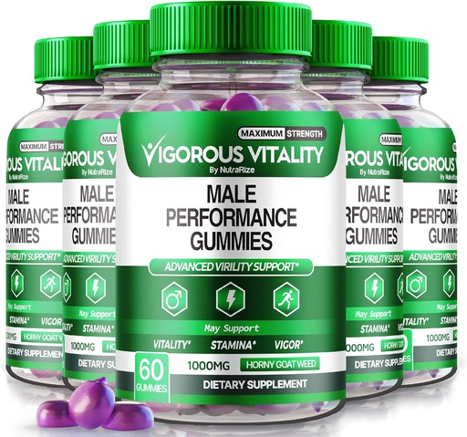 [BRSRAZIEAV5WOCI2] NutraRize (5 Pack) Vigorous Vitality Gummies, Vigorous Vitality Male Enhancement Gummies, Increased Confidence and Stamina Vitality Gummy, Horny Goat Weed for Men Gomitas Enchantment (300 Gummies)