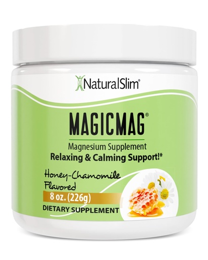 [BRSROGTYPMPRM337] NaturalSlim MagicMag Magnesium Citrate Powder for Stress, Constipation, Muscle & Heart Health, Better Rest & Digestive Support, Magnesium Supplement for Women and Men, 8 oz – Honey Chamomile