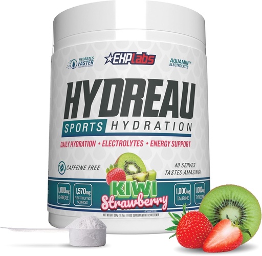 [BRSRA2QKOQNQOCYU] EHP Labs Hydreau Electrolytes Powder No Sugar - Hydration Powder for Endurance & Energy - Electrolyte Powder for Men & Women - Sugar Free Electrolytes - Kiwi Strawberry (40 Serves)