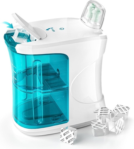 [BRSRAHYTDMNGKHLF] Dual Powered Nasal Irrigation System,Self-Cleaning and Automatic Waste Collection Machine,Sinus Rinse for Various Nasal Symptoms Relief, Nose Cleaner Machine with 18 Saline Capsules