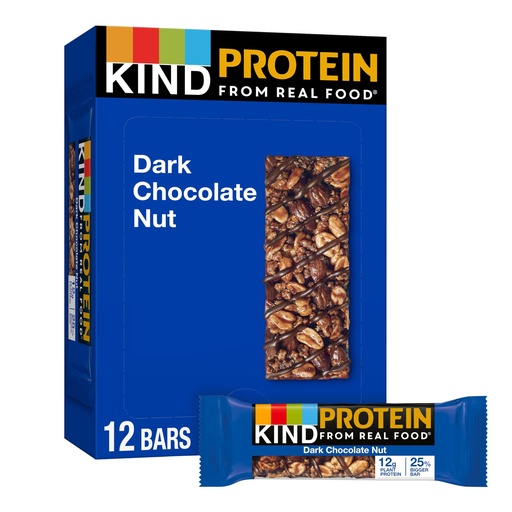 [BRSWGFQ7DIAWCYLO] KIND Protein Bars, Dark Chocolate Nut, Gluten Free, Healthy Snacks, 12g Protein, 12 Count