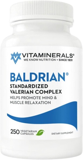 [BRSWGGQ2DMCBG3A3] Vitaminerals 33 Baldrian® Original Natural Relaxing Support Valérien standardisé (250)