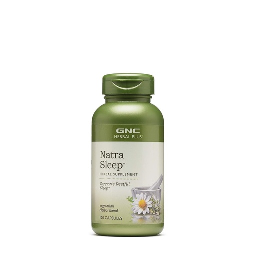 [BRSWIHIZOBYAK3DE] GNC Herbal Plus Natra Sleep Supplement, Vegetarian, Supports Restful Sleep, 50 Servings