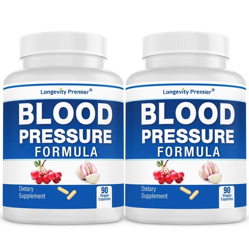 [BRSWKEY7BEHBCDAZ] [2-Bottle Value Pack] Longevity Blood Pressure Formula -Scientifically formulated with Hawthorn & 12+ Quality All Natural Herbs