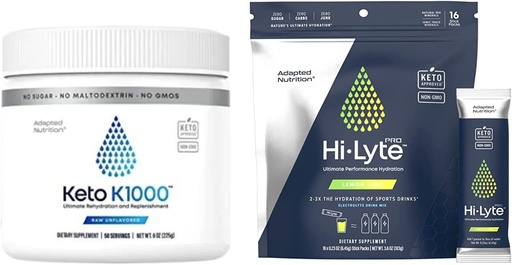 [BRSROZQEBMIWAFDA] Hi-Lyte Keto K1000 Electrolyte Powder | Hydration Supplement Drink Mix | Raw Mineral Flavor, No Stevia | 50 Servings | Plus Pro Hydration Packets, 16 Individual Drink Packets | Lemon Lime