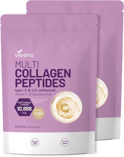 [BRSRAEACCR7WGYDA] VivoNu multiborudes Peptides Powder, 16 Oz Hydroment va preparar la Protet Protein Peptidos tipus I,II, IV, X amb àcid Hyalurònic, bioICin & Pintamina C Unflavored Keto Paloly, Ez Withenjets (2LB/Pck)