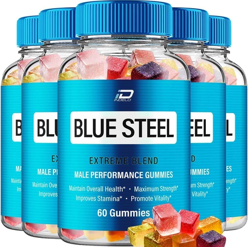[BRSRAEAROIHROHYV] Blue Steel Gummies - BlueSteel Hemp Gummies, Steel Blue Official Formula Hemp Gummies - Natural Hemp Oil Advanced Formulation, Blue Steel Hemp Gummies Reviews (5 Pack - 300 Gummies)