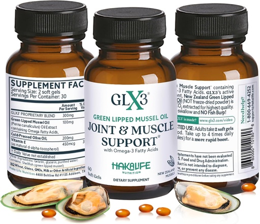 [BRSWGA33AV6B42T7] GLX3 Extra Strength Green Lipped Mussel Oil Capsules - Long-Soning Aches, Soreness - Omega 3 və Chondroitin Sulfate 180 Tabletlər üçün əməkdaşlıq