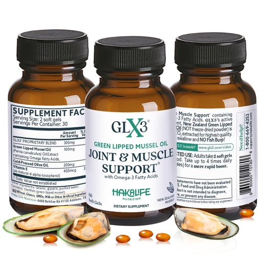 [BRSWGA33AV6B42T7] GLX3 Green Lipped Mussel Oil Capsules for Joint and Muscle Support | Extra-Strength ETA, EPA, DHA Omega-3 Green Lipped Mussel Supplement for Comfort, Flexibility & Recovery by HakaLife GLX3