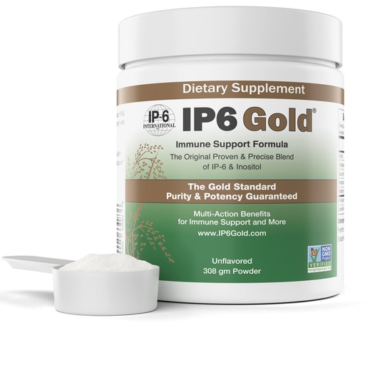 [BRSWYBD4BUNQK2Y4] IP6 Gold, IP-6 & Myo-Inositol, Unflavored Powder 308 gm - Inositol Hexaphosphate Supplement - Vegan, Non GMO, Gluten Free