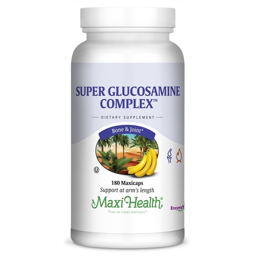 [BRSWIYAKCUOQ22TI] Maxi Health Super Glucosamine Complex – Joint Supplements for Men & Women – Glucosamine Sulfate with MSM, Bromelain, & Potassium – Bone Strength, Mobility, & Flexibility Support, 180 Capsules