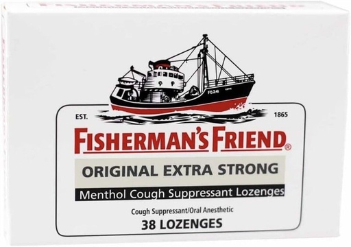 [BRSWGZQCBUHAMD3X] Fisherman's Friend Original Extra Strong Menthol Cough Suppressant Lozenges - 38 lozenges, Pack of 3