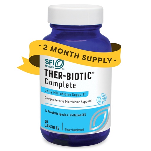 [BRSWIGATOF6WECQ3] Klaire Labs SFI Health Ther-Biotic Complete - 25 Billion CFU Gut Probiotics for Women and Men - Hypoallergenic, 12 Strain Probiotic Capsules for Digestive Health and Immune Support (60 ct)