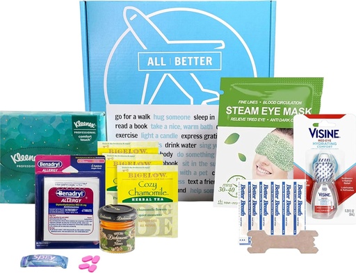 [BRSROCYNCUDQGCI2] All | Better Allergy Care Package for Sick Friend with Allergies or Hayfever, Get Well Soon Gift Basket, Box No. 07 (Medium)