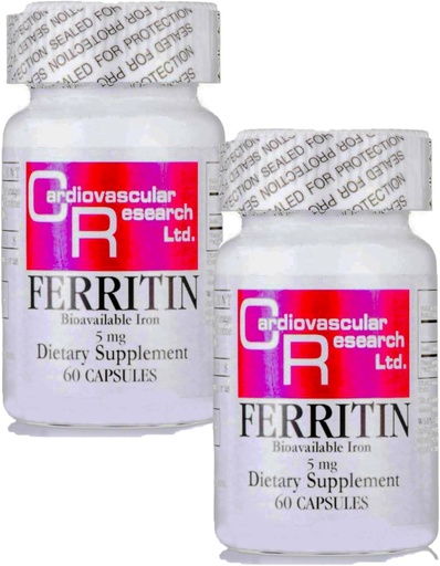 [BRSWYY34BV6BSHI2] Ricerca cardiovascolare Ferritin (biodisponibile Ferro), 60 Conte (Pacchetto di 2)