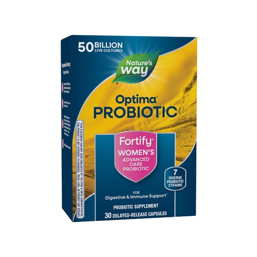 [BRSWIGL6OAEBOEDM] Nature's Way Fortify Optima Women's Probiotics, 50 Billion Live Cultures, 7 Strains, Supports Digestive and Immune Health*, 30 Capsules (Packaging May Vary)