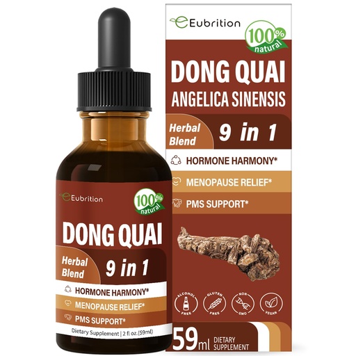 [BRSRA2YOBYHRQYD2] Dong Quai Liquid Supplement for Women, Angelica Sinensis Root Extract Tincture Support Menopause & PMS Relief, Hot Flashes, Herbal Blend Drops with Red Clover Fenugreek. 2oz