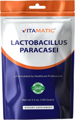 [BRSRAYIDOACG2ETG] Vitamatic Lactobacillus Paracasei Probiotic Powder - Digestive Health Support - 100 Gram (3.5 OZ) - 100 Servings