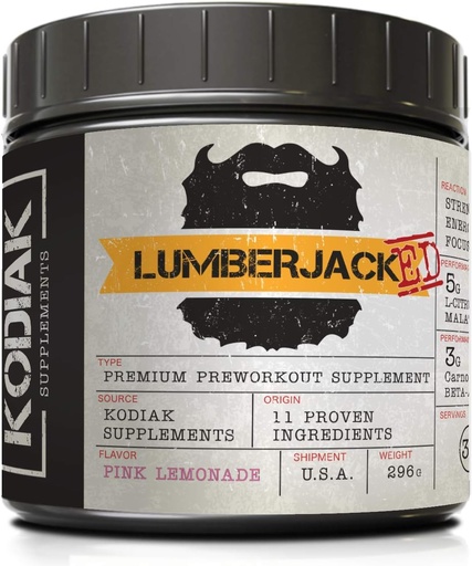 [BRSWKGAEPMHAIED4] LUMBERJACKED Pre Treening täiendus CarnoSyn 30 Servings - Parem Pumps, tugevus, energia ja fookus - No Crash (Pink Lemonade)