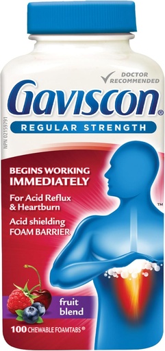 [BRSWIFI3CIFQI2DC] Gaviscon Regular Strength Fruit Antacid 100 Tablets