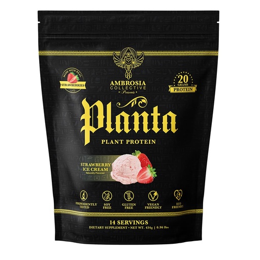 [BRSROBQ3CEHBYEY4] Ambrosia Plant Based Protein Powder 20g | Clean Vegan Pea Protein Powder | Gluten & Dairy Free, Keto Friendly, No Added Sugar | 14 Servings | Strawberry Ice Cream