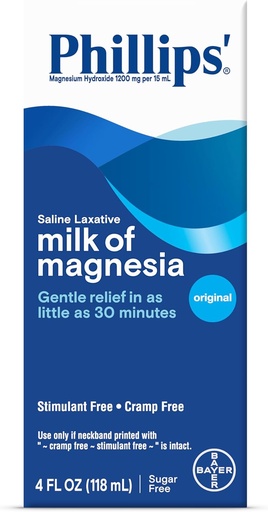 [BRSWIEYHCADG2FTA] Phillips 'Mælk af Magnesia, Laxative, Original, 4 Ounce (Pakke af 6) - Packaging May Vary