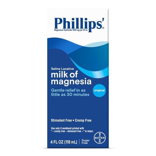 [BRSWIEYHCADG2FTA] Phillips' Milk of Magnesia, Laxative, Original, 4 Ounce (Pack of 6) - Packaging May Vary