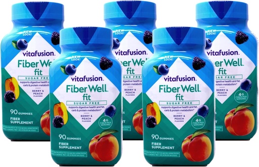 [BRSWGBA2DIFAA3YZ] Fiber Well Fit Gummies, 5 Pack (90 Count)