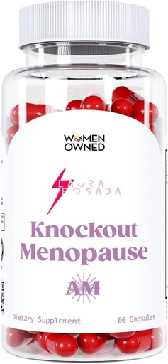 [BRSRM2YBCEMBUETX] Knockout Menopause AM - Natural Menopause + Perimenopause Multi-Symptom Relief for Hot Flashes, Mood Swings, Weight Gain, Lack of Energy, Fatigue, Headaches (1 Month Supply), 60.0 Count