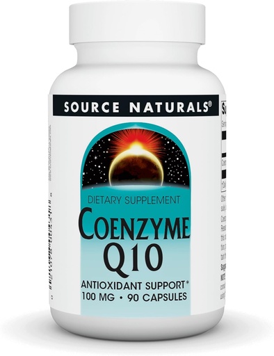 [BRSWIYQOAUMRAGQZ] Source Naturals Coenzyme Q10 Antioxidant Support 100 mg for Heart, Brain, Immunity, & Liver Support - 90 Capsules