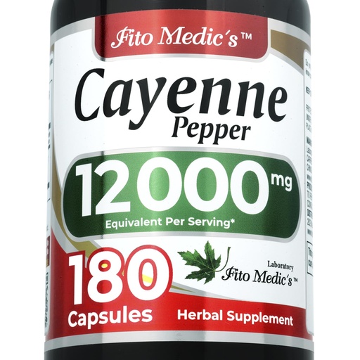 [BRSROAQFOQPAI3LP] FITO MEDIC'S Lab | Cayenne Pepper Capsules | Cayenne Pepper Pills | 60 Serving | 180 Capsules