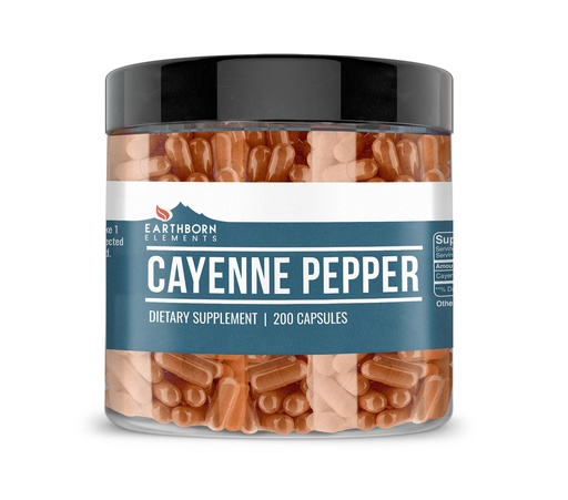 [BRSWGGAPCMIB4DY3] Earthborn Elements Cayenne Pepper 200 Capsules, Pure & Undiluted, No Additives