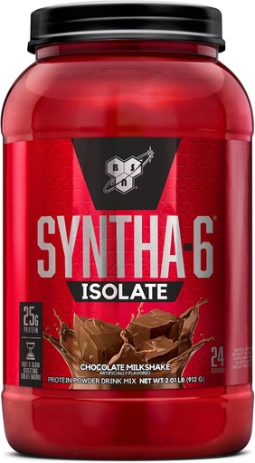 [BRSWI233OUGAEHLG] BSN SYNTHA- 6 Isolate Protein Powder, Chocolate Protein Powder with Whey Protein Isolate, Milk Protein Isolate, Flavor: Chocolate Milkshake, 24 Servings