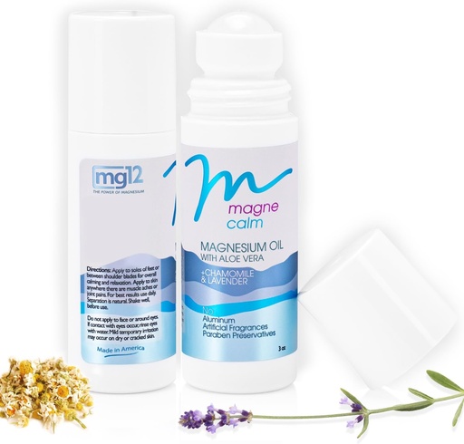 [BRSROGQQOUBWKALB] MagneCalm Roll-On with Lavender & Chamomile - Soothing Magnesium, 3 oz