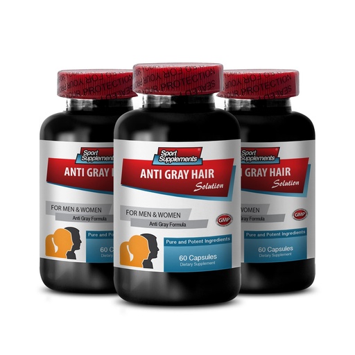 [BRSWKFQ6BMOGOYDM] Folic Acid Bulk Supplements - Anti Gray Hair - Catalase Supplement, Gray Hair Away, Gray Hair Supplement to Reverse, Grey Hair Reversal Supplements, Reverse Grey Hair Supplement, 3 Bottles 180 Caps