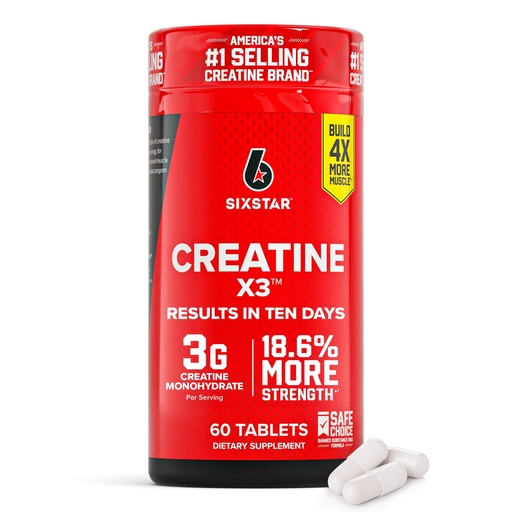 [BRSWIZYNBAPW2CTI] Six Star Creatine Pills, X3 (60 Caplets) - Creatine for Women & Men - Creatine Capsules Support Muscle Strength - Pre & Post Workout Creatine Supplement for Muscle Recovery & Building - 20 Servings
