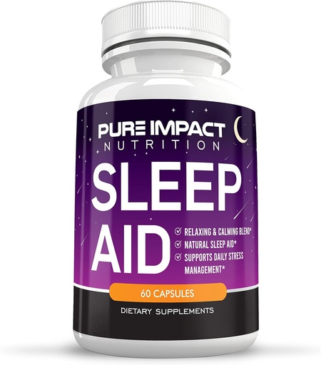 [BRSWYGQ7CUCB4G35] 10-in-1 Natural Sleep Aid Capsules | Non-Habit Forming Supplement for Longer Deeper Rest with Calcium, Chamomile, Goji, St Johns Wort, 10 Mg Melatonin - 60 Capsules