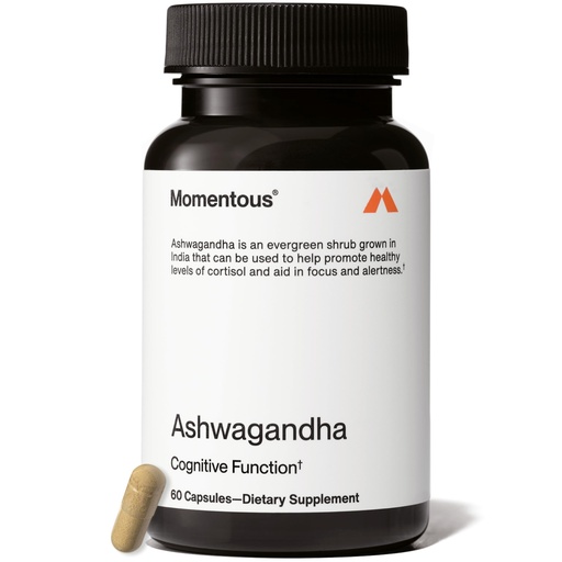 [BRSRAZIHCICBSDL6] Momentous Ashwagandha Supplement - 300 mg NooGandha Ashwagandha Extract - Cognitive Performance, Alertness, & Focus Support - NSF Certified for Sport - Vegan - GMO- & Gluten-Free - 60 Servings