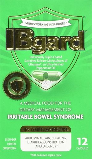 [BRSWKEL7CB4WE2TI] IBgard for Irritable Bowel Syndrome (IBS) Relief Bloating Gas 12 Capsules Small Box 90mg Ultra Purified Peppermint Oil Good for First Timers