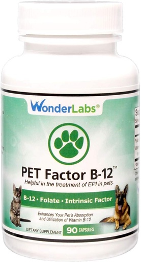 [BRSWYEITDEHWKG3H] Wonder Laboratories Pet Factor B-12 | Vitamin B-12 in Methylcobalamin Form | Popular in Treatment of EPI in Dogs. 90 Count