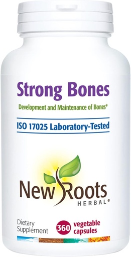 [BRSW2GIEA4HQKH3Z] Strong Bone Supplement with Super Blend 22-Ingredients: Glucosamine Sulfate, Calcium, Magnesium, Turmeric, Vitamin D3, B1, K2, B12, Zinc (360 Veg Caps) NEW ROOTS HERBAL